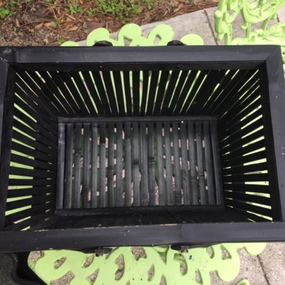 Black Bamboo Rattan Rustic Cane Basket 9x12 - Picture 6 of 13